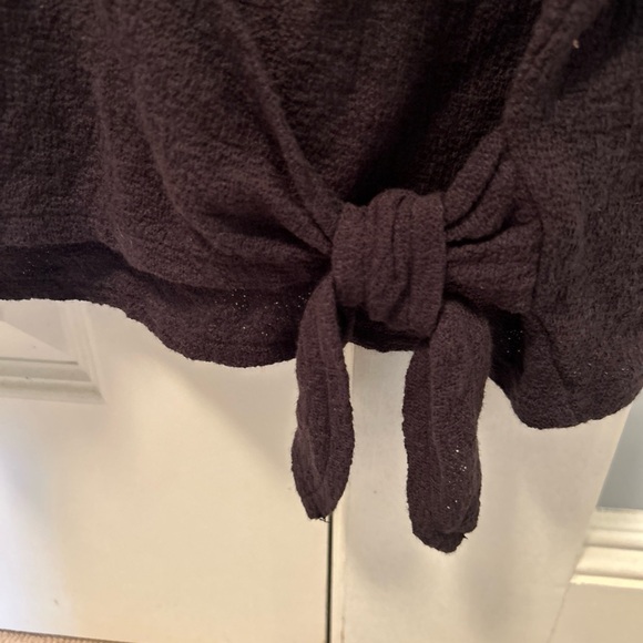 Madewell Black Texture and Thread Wrap Blouse - Picture 6 of 6
